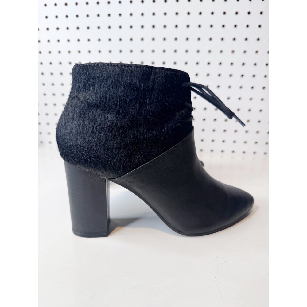 Seychelles by Corey Lynn Calter | Black Leather Calf Hair Pointed Toe Booties - Picture 6 of 10